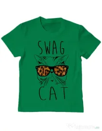 Tricou ADLER copil Swag cat Verde mediu