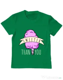 Tricou ADLER copil Sweeter than you Verde mediu