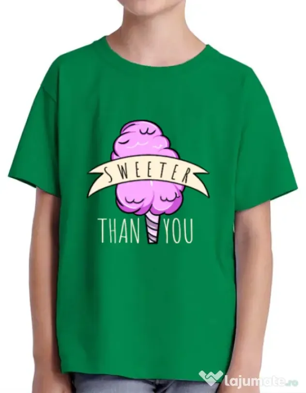 Tricou ADLER copil Sweeter than you Verde mediu