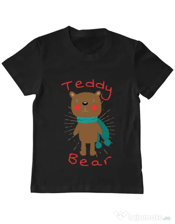 Tricou ADLER copil Teddy bear Negru