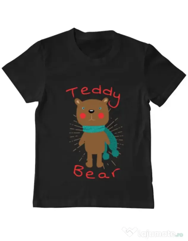 Tricou ADLER copil Teddy bear Negru