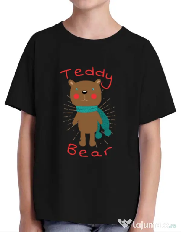 Tricou ADLER copil Teddy bear Negru
