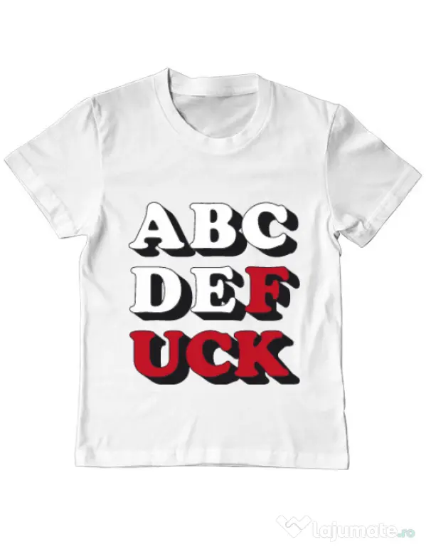 Tricou ADLER copil The alphabet Alb