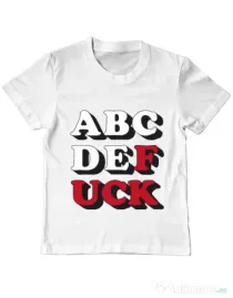 Tricou ADLER copil The alphabet Alb