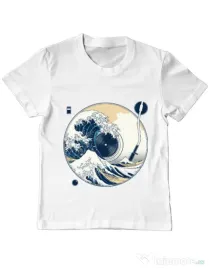 Tricou ADLER copil The Great Wave off Sound Alb