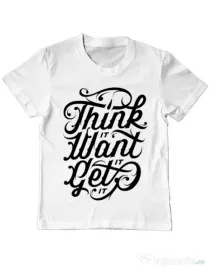Tricou ADLER copil Think it Alb