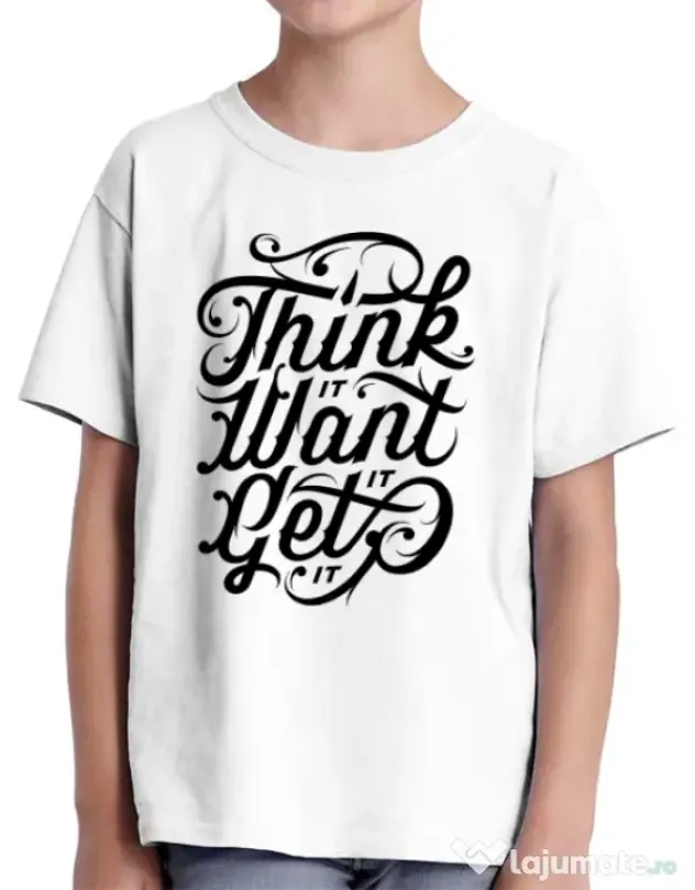 Tricou ADLER copil Think it Alb