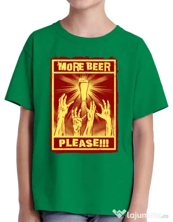 Tricou ADLER copil Thirsty zombies Verde mediu
