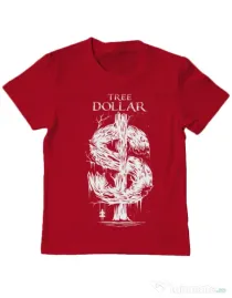 Tricou ADLER copil Tree Dollar Rosu