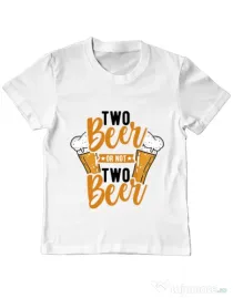 Tricou ADLER copil Two beer Alb