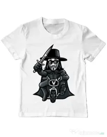 Tricou ADLER copil Vendetta Biker Alb