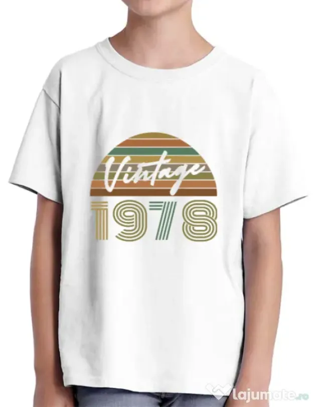 Tricou ADLER copil Vintage 1978 Alb