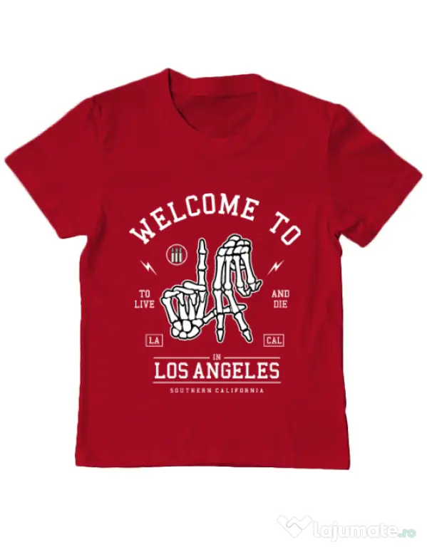 Tricou ADLER copil Welcome To L.A Rosu