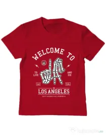 Tricou ADLER copil Welcome To L.A Rosu