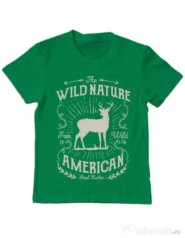 Tricou ADLER copil Wild Nature Verde mediu