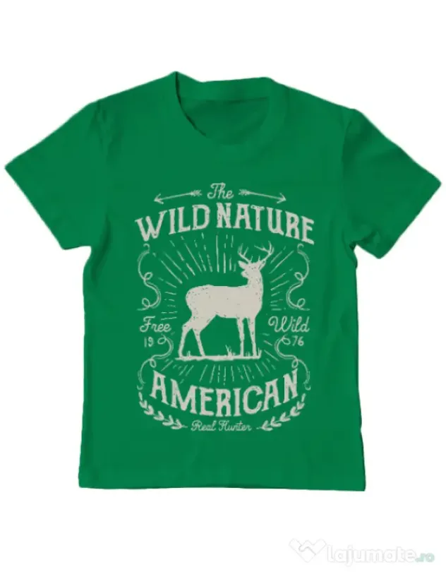 Tricou ADLER copil Wild Nature Verde mediu