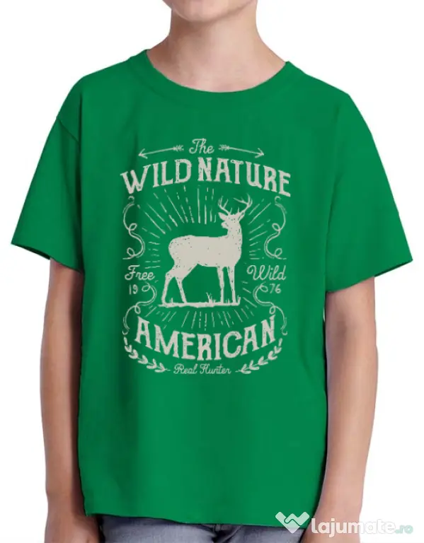 Tricou ADLER copil Wild Nature Verde mediu