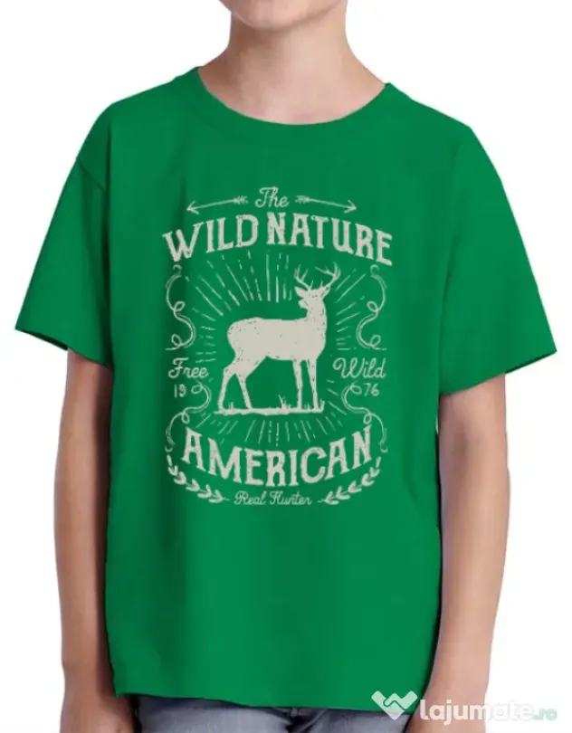 Tricou ADLER copil Wild Nature Verde mediu