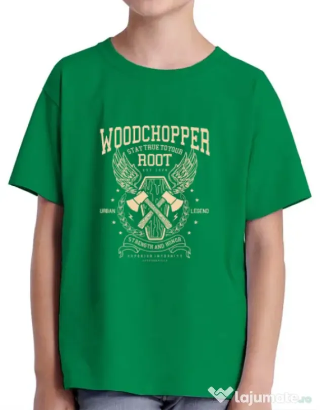Tricou ADLER copil Woodchopper Verde mediu