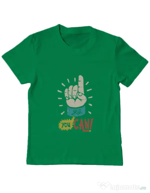 Tricou ADLER copil Yes You Can Verde mediu
