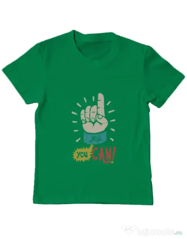 Tricou ADLER copil Yes You Can Verde mediu