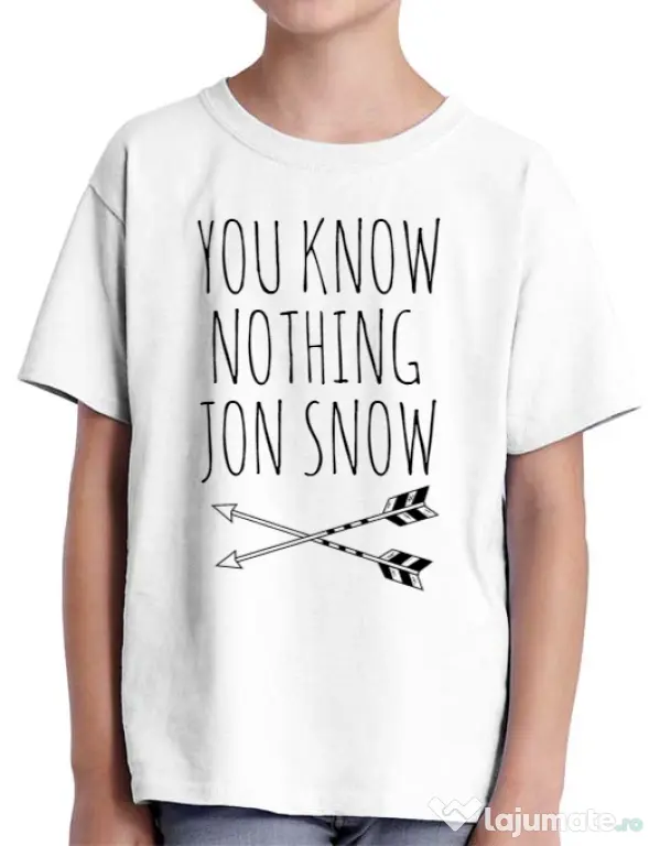 Tricou ADLER copil You know nothing Alb