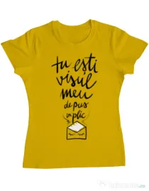 Tricou ADLER dama Tu esti visul meu Galben