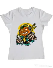 Tricou ADLER dama Pumpkin Music Alb 