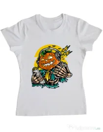 Tricou ADLER dama Pumpkin Music Alb