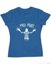 Tricou ADLER dama Free hugs Albastru azuriu