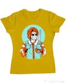 Tricou ADLER dama Clown killer Galben