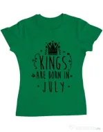 Tricou ADLER dama Kings are born in July Verde mediu