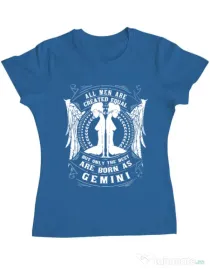 Tricou ADLER dama The best men are born as Gemini Albastru azuriu