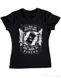 Tricou ADLER dama The best men are born as Pisces Negru