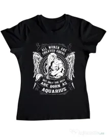 Tricou ADLER dama The best women are born as Aquarius Negru