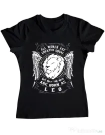 Tricou ADLER dama The best women are born as Leo Negru