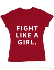 Tricou ADLER dama Fight like a girl Rosu