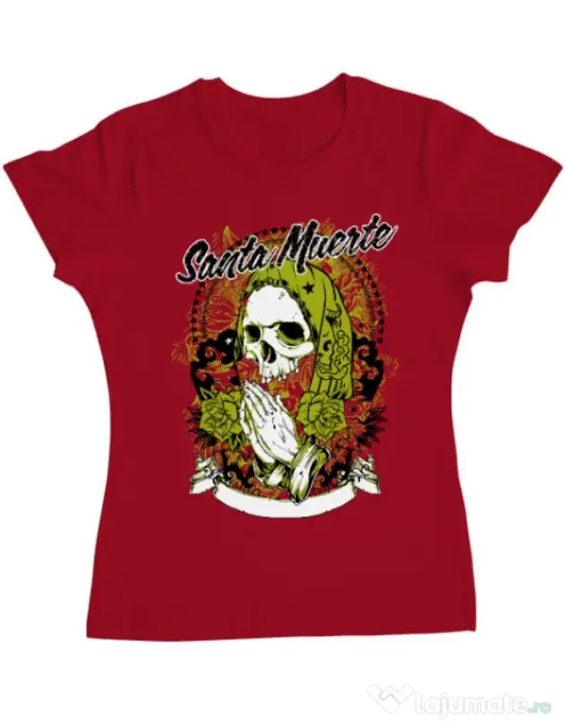 Tricou ADLER dama Holy death Rosu