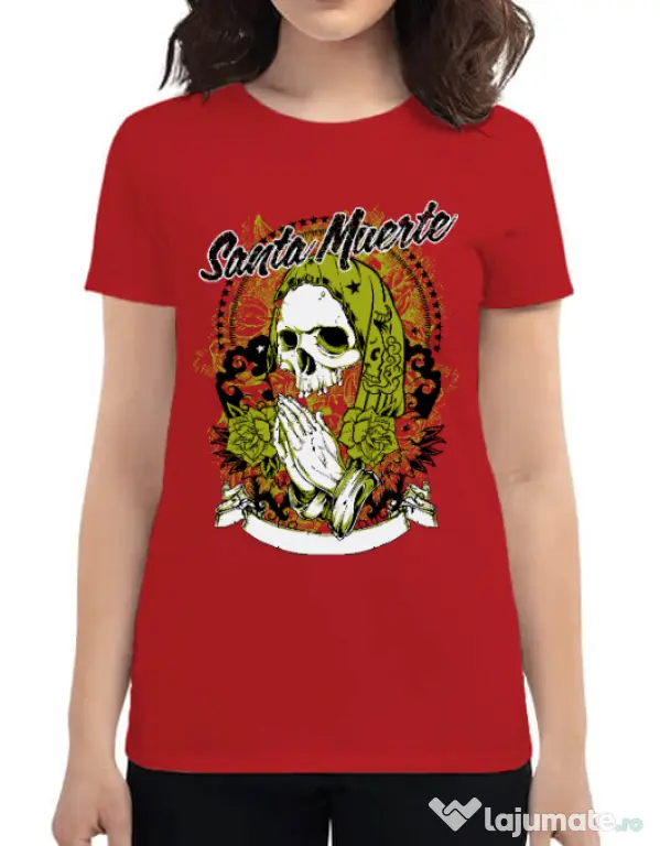 Tricou ADLER dama Holy death Rosu
