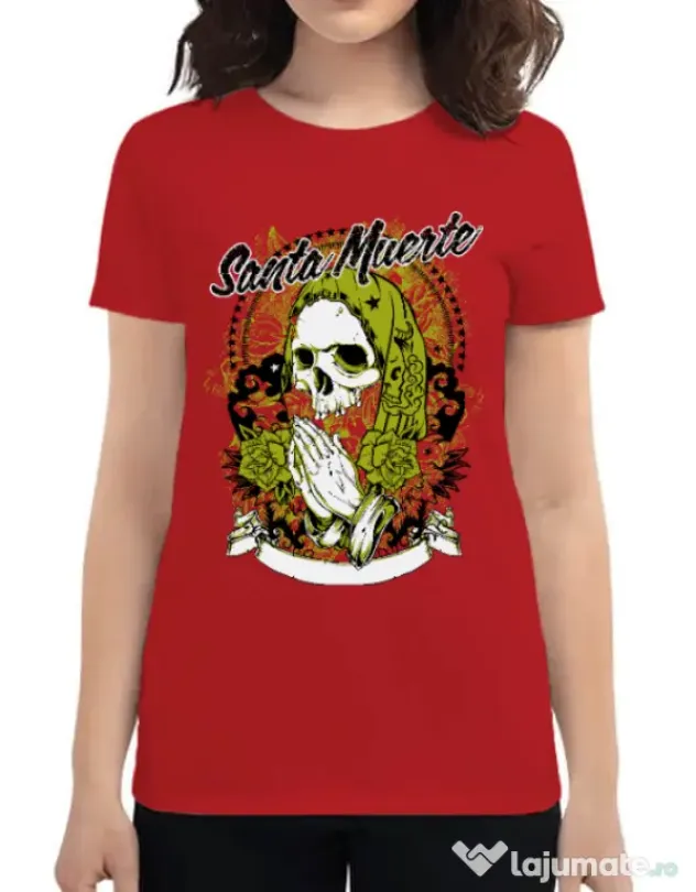 Tricou ADLER dama Holy death Rosu