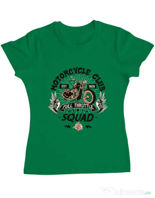 Tricou ADLER dama Motorcycle club Verde mediu