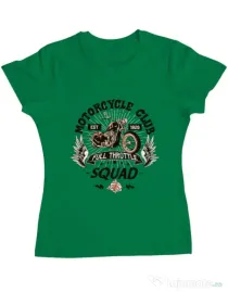 Tricou ADLER dama Motorcycle club Verde mediu