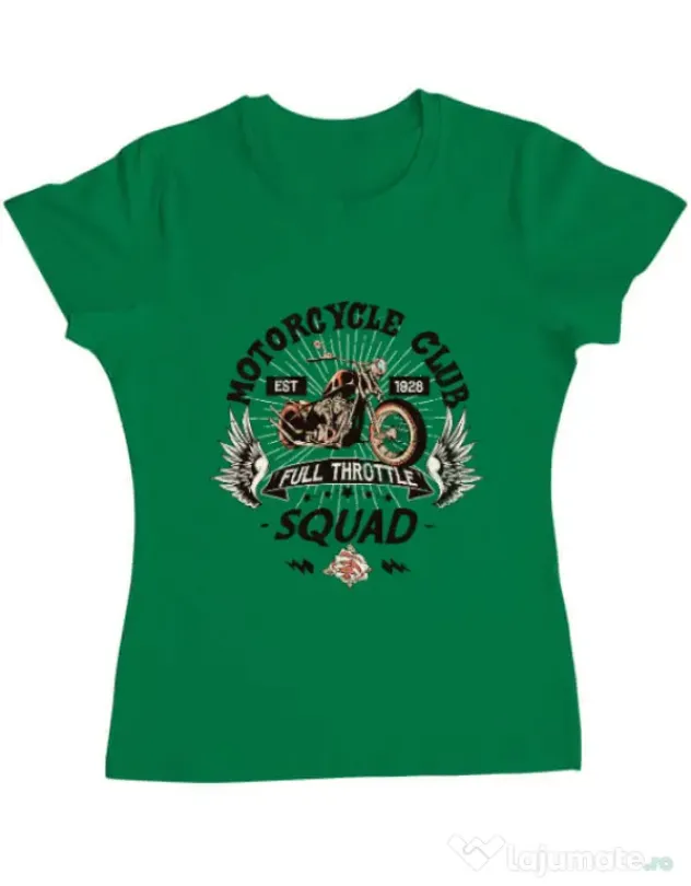 Tricou ADLER dama Motorcycle club Verde mediu