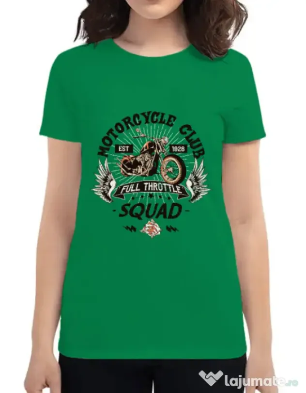 Tricou ADLER dama Motorcycle club Verde mediu