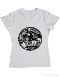 Tricou ADLER dama A ride to remember Alb