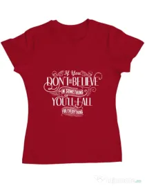 Tricou ADLER dama Believe in something Rosu