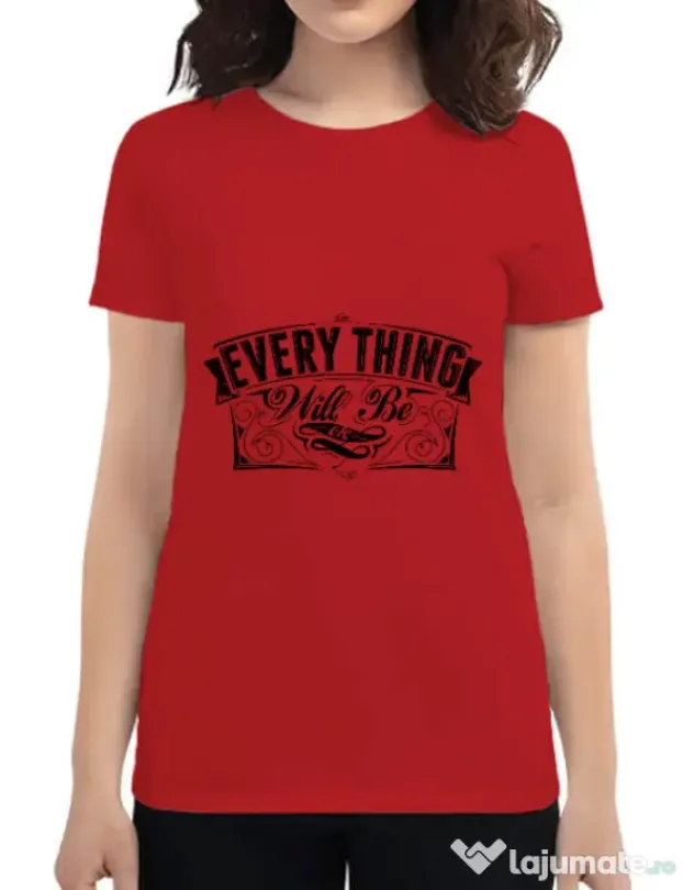 Tricou ADLER dama Everything will be ok Rosu
