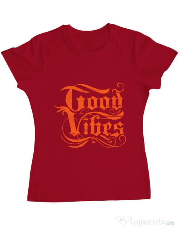 Tricou ADLER dama Good vibes Rosu