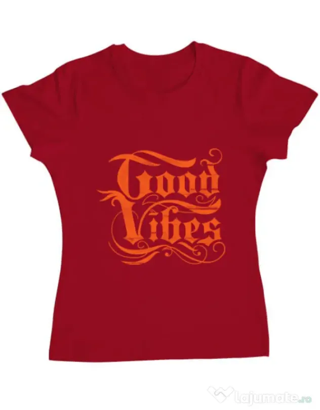 Tricou ADLER dama Good vibes Rosu
