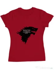 Tricou ADLER dama Winter is coming Stark Rosu 
